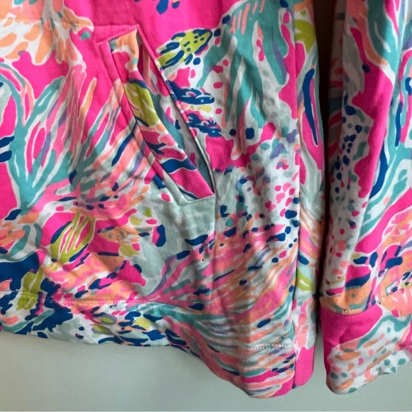 Lilly Pulitzer Small Skipper Popover  Tiki Pink Sunken Treasure Pullover 1/2 Zip - Picture 8 of 15